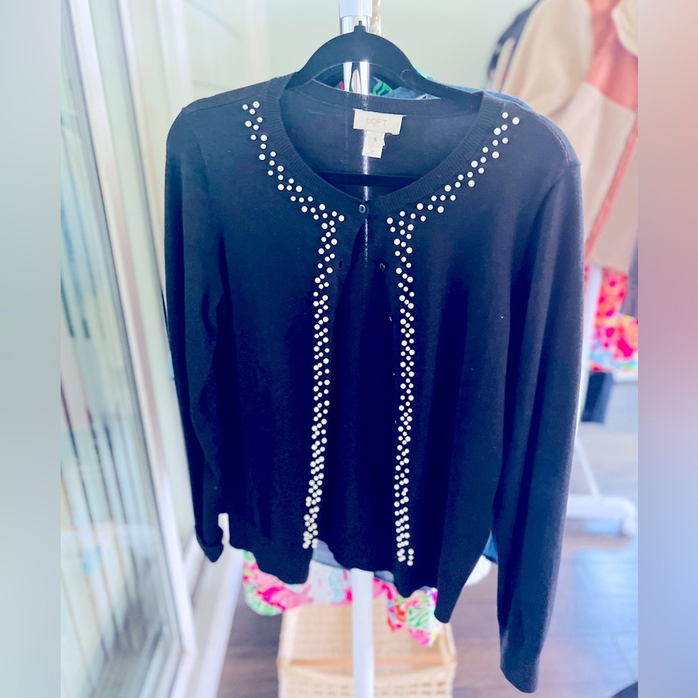 Loft cardigan with pearl detail